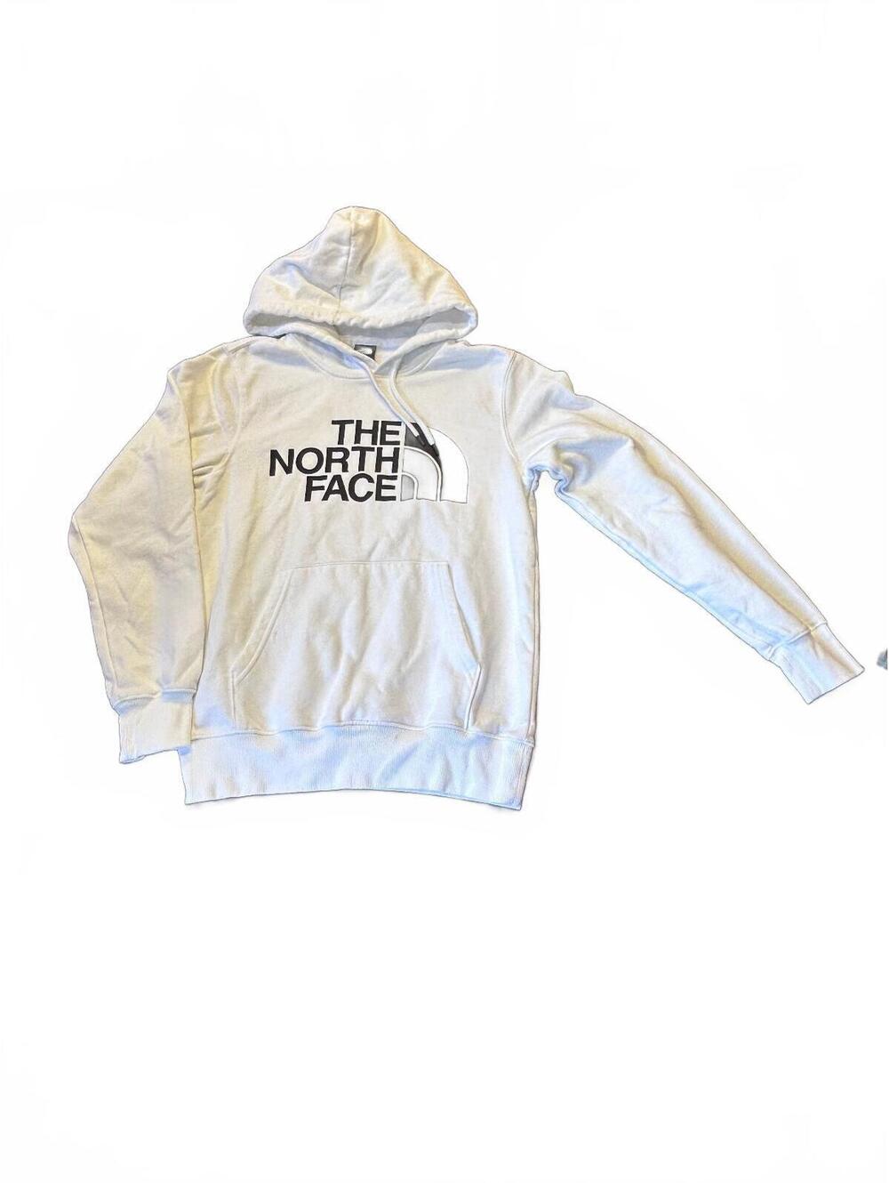 The North Face White Pullover Hoodie with Black Logo